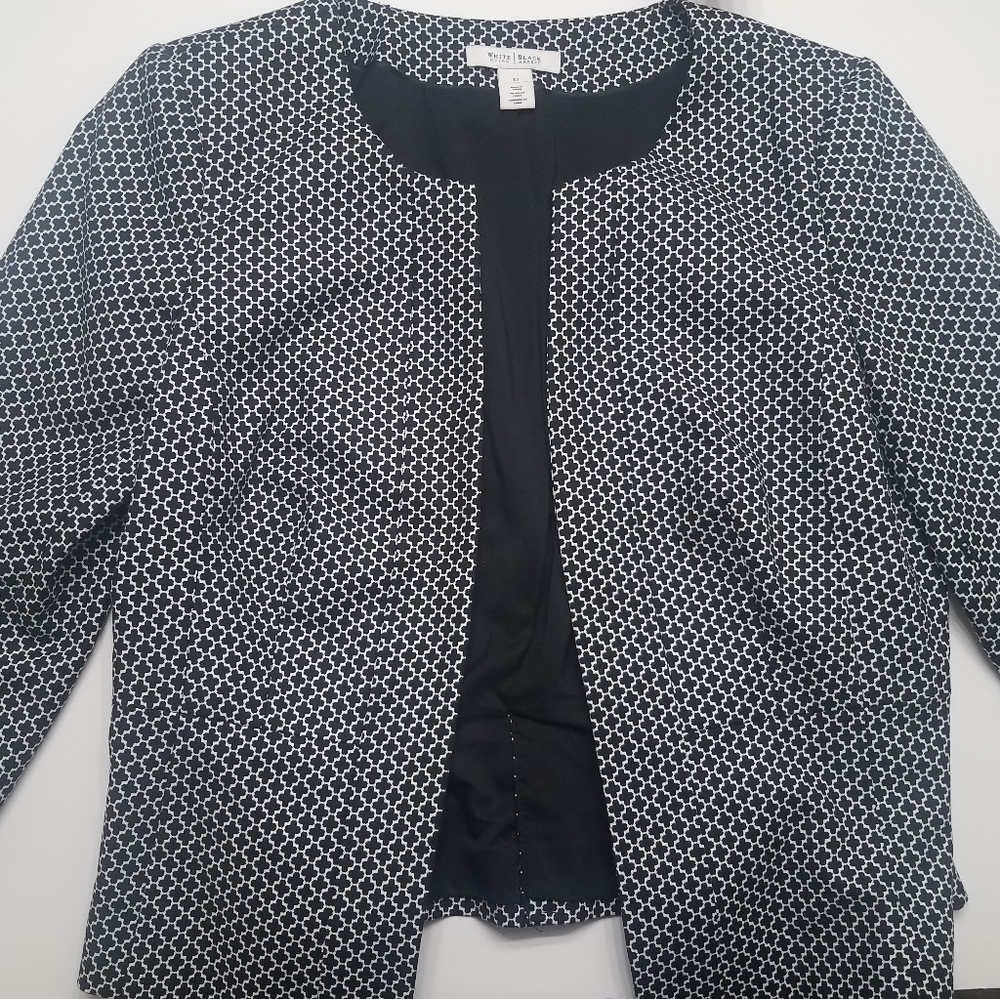 WHBM Black and White Pattern Blazer